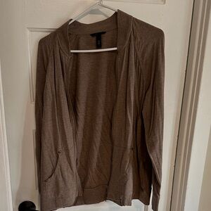 Brown Zip-Front Women's Sweater